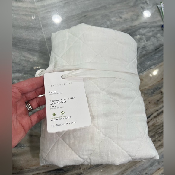 Pottery Barn Other - Pottery barn Belgian flax linen diamond euro sham